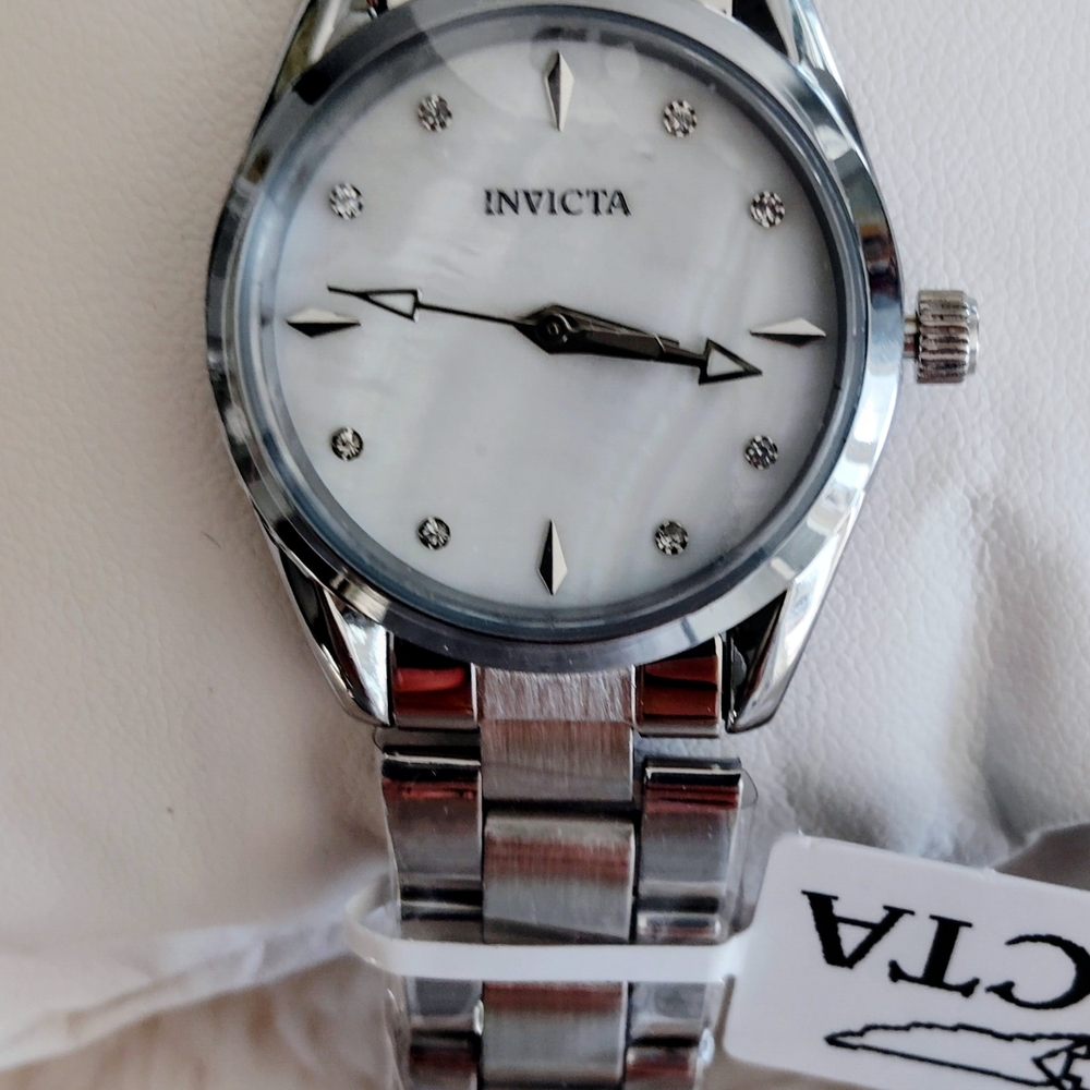 Invicta Silver and White Watch